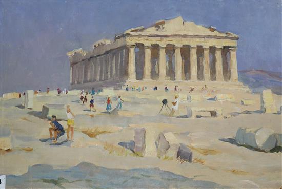 Ivan Penteschine (Russian, b.1927) The Acropolis 41 x 61cm., unframed
